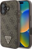 GUESS, Hoesje geschikt voor Apple iPhone 16 - 4G Strass Triangle Métallisé Edition, Bruin