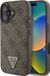GUESS, Hoesje geschikt voor Apple iPhone 16 - 4G Strass Triangle Métallisé Edition, Bruin