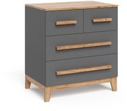 Vitalispa Malia Dressoir – 80 x 88 cm met 4 laden Grijs/Kunstnijverheid