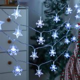 Naviluz Led-lichtsnoer, 50 leds, 6500 K, sneeuwvlokken, laagspanningsgordijn, 5 m