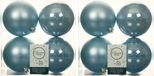 Decoris Grote kerstballen - 24x stuks - kunststof - lichtblauw - 10 cm