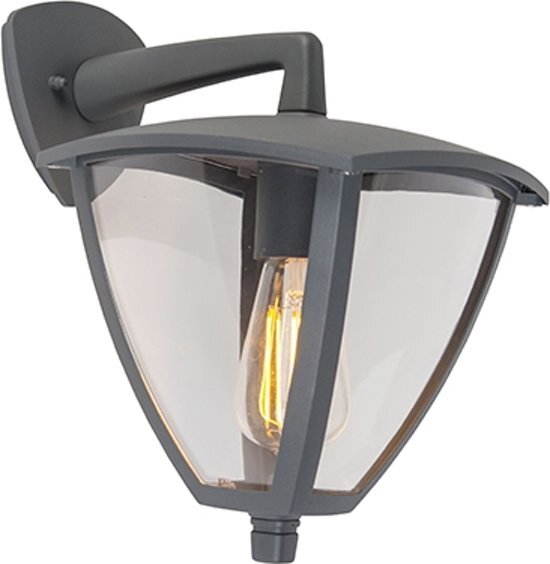 QAZQA Platar - Wandlamp - 1 lichts - D 290 mm - antraciet