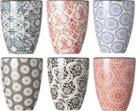 Cosy & Trendy Delirio Koffie/thee kopjes - 12x stuks - 20 cl - Aardewerk - Multi