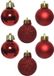 Decoris Kleine kerstballen - 14x stuks - rood - 3 cm - kunststof - onbreekbaar