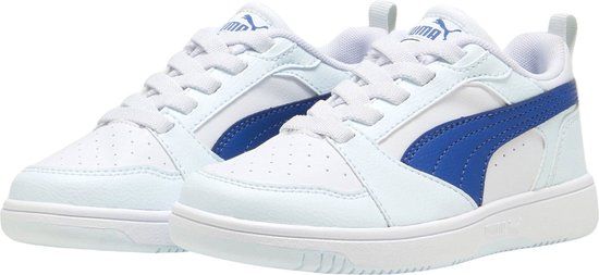 Puma Rebound V6 Lo PS Sneakers Junior - lichtblauw/wit/donkerblauw - Maat 28