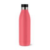 Emsa Bludrop Color drinkfles 0,7 l, 100% waterdicht, Quick-Press-sluiting, ergonomisch 360 graden voor 12 uur warm, 24 uur koel, roestvrij staal, koraal, roze