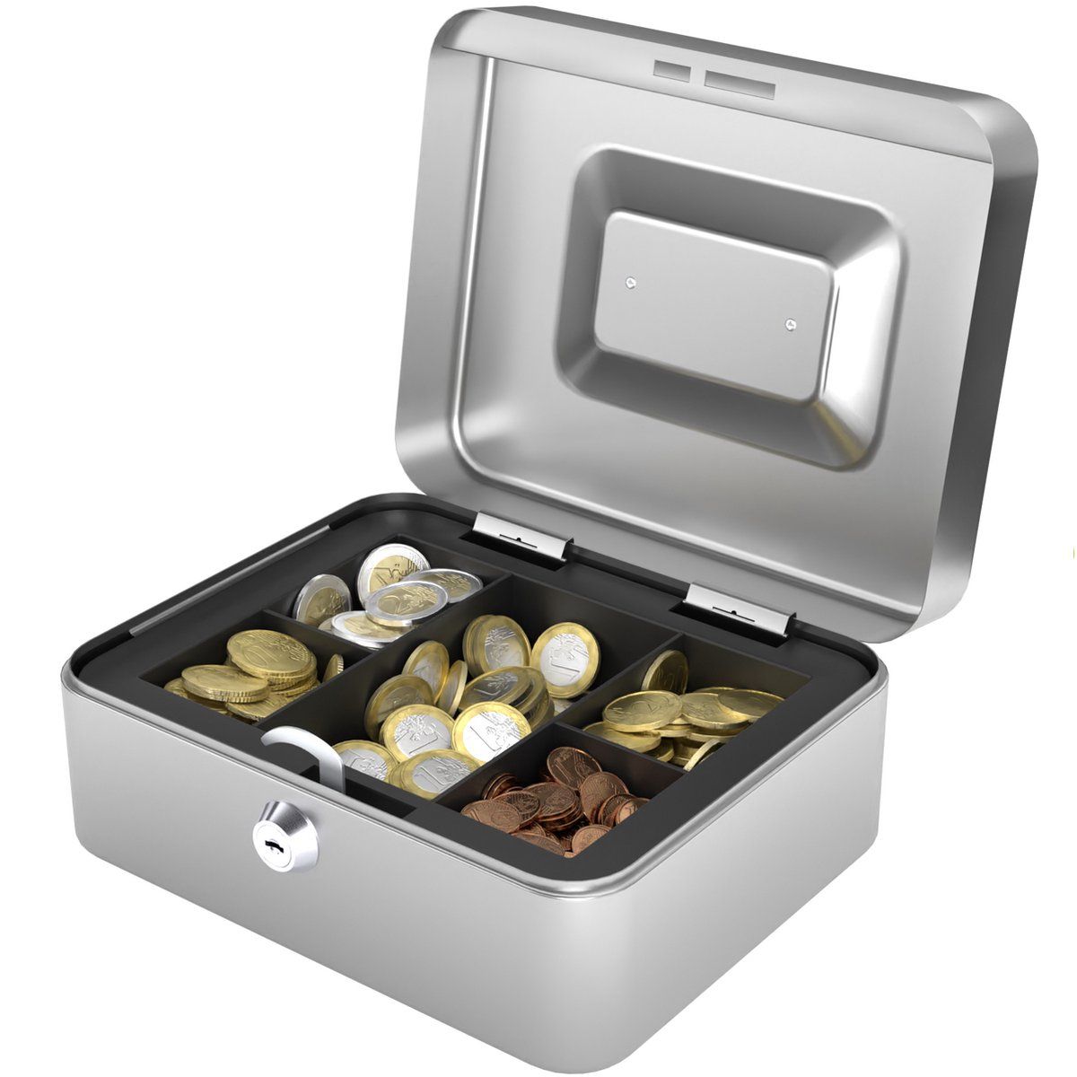 Acropaq Geldkistje - 20 x 16 x 9 cm - Zilver
