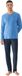 mey Herren Pyjama Lang Serie Micro Blue