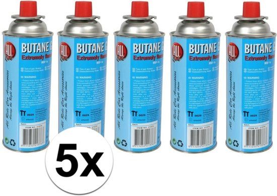 Alrides 5x Kookstel gasflessen butaan gas - 5 stuks a 227 gram - gasbus navulling