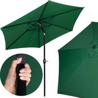 Springos Parasol Groen 260 cm Kantelbaar Polyester Staal