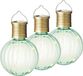 Merkloos Kaemingk B.V. 3x Buiten/tuin Led groene lampion solar verlichting 11 cm