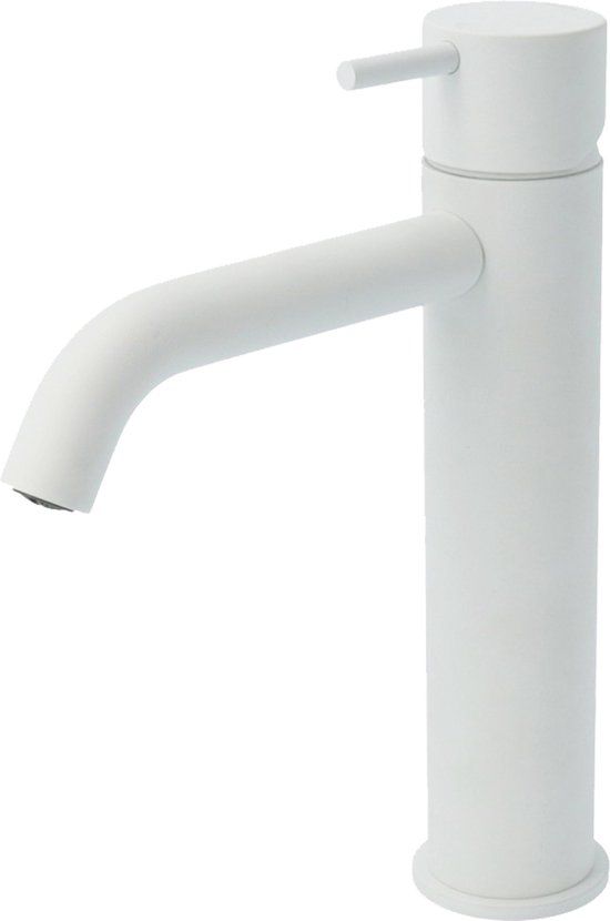 Hotbath Cobber Wastafelmengkraan - 1-hendel - Gebogen - 21.6 cm - Mat Wit