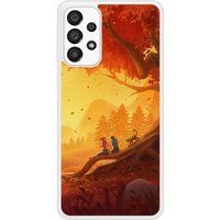 Rubberen siliconen hoesje compatibel met Galaxy A53 5G Herfst twee