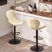 Ensemble de 2 tabourets de bar, pivotant à 360°, réglable en hauteur, couleur crème