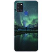 Samsung Galaxy A21S Aurores boreales bedrukt siliconen hoesje