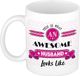 Bellatio Decorations Koffiemok Roze Keramiek 300 ml