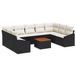 vidaXL - Tuinbank - Set - 10 - st - Zwart - en - Crème - poly - rattan