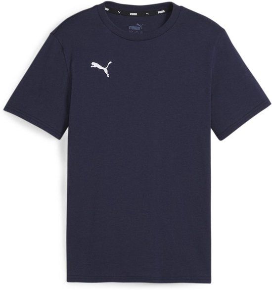 Puma Kindershirt TeamGoal Casuals Tee Jr 658616 - Katoen - Ronde hals - Korte mouw - Puma Navy-Puma White