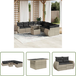 Vidaxl Canapé avec accoudoirs - Salon de jardin 11 pcs avec coussins gris clair résine tressée