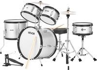 VEVOR Drumset 5-Delig Drumstel voor Kinderen met 16-Inch (40,6 Cm) Bastrommel Zilver