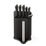 Maestro MR-1413-BLACK Set de couteaux de 8 pièces, y compris couteau de chef, couteau à pain, couteau d'office, planche à découper et bloc à couteaux, lame en acier inoxydable, manche noir