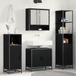 Maison Exclusive - Ensemble d'accessoires de salle de bain, 3 pièces, noir avec aspect chêne