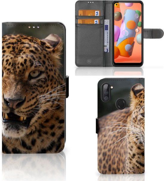 Telefoonhoesje Samsung Galaxy M11 | A11 Book Cover Luipaard