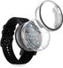 kwmobile 2x coque de montre connectée compatible avec Amazfit Active Max A2557 - Coque de montre de sport en silicone - Étui de suivi d'activité en argent / transparent