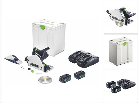 Festool TSC 55 5,0 KEBI-Plus/XL 18V Li-Ion accu invalzaag set (2x 5,0Ah) in systainer - 160mm