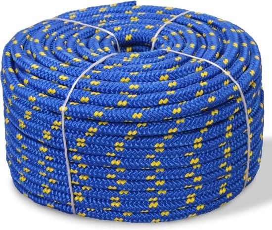 vidaXL Boot touw 8 mm 100 m polypropyleen blauw