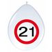 Folat Bv 24x stuks Ballonnen 21 jaar verkeersbord versiering