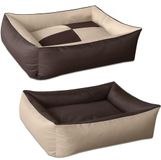 BedDog® MAX QUATTRO 4in1 hondenmand, vierkant hondenkussen, grote hondenbed, hondensofa, hondenhuis, afneembare hoes, wasbaar, maat M, MELANGE (beige/bruin)