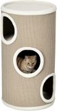 PawHut Kratztonne, Höhe 70 cm, Spieltonne für Katzen, 3 Ebenen, Katzenkratzbaum mit 3 Höhlen, Katzenbaum, Kratzturm aus Sisal, Katzenmöbel, Plüsch, Braun