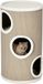 PawHut Kratztonne, Höhe 70 cm, Spieltonne für Katzen, 3 Ebenen, Katzenkratzbaum mit 3 Höhlen, Katzenbaum, Kratzturm aus Sisal, Katzenmöbel, Plüsch, Braun