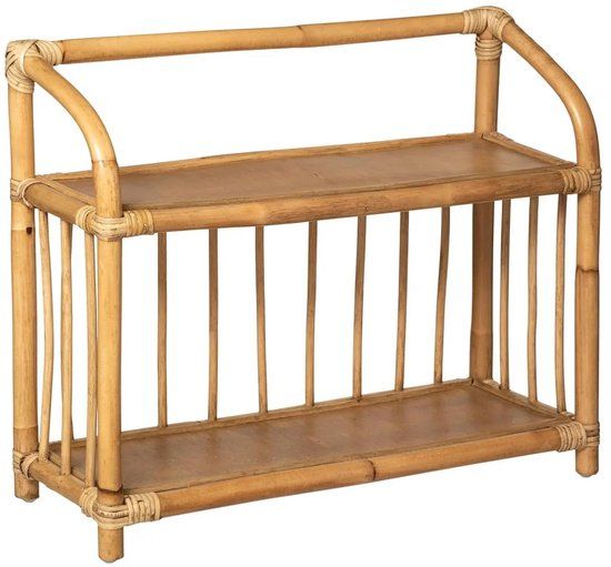 Atmosphera Opbergrekje 2-laags met planken - rotan - 60 x 20 x 50 cm