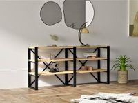 Hanah Home Industriële boekenplank, saffier & zwart, 133,2 cm