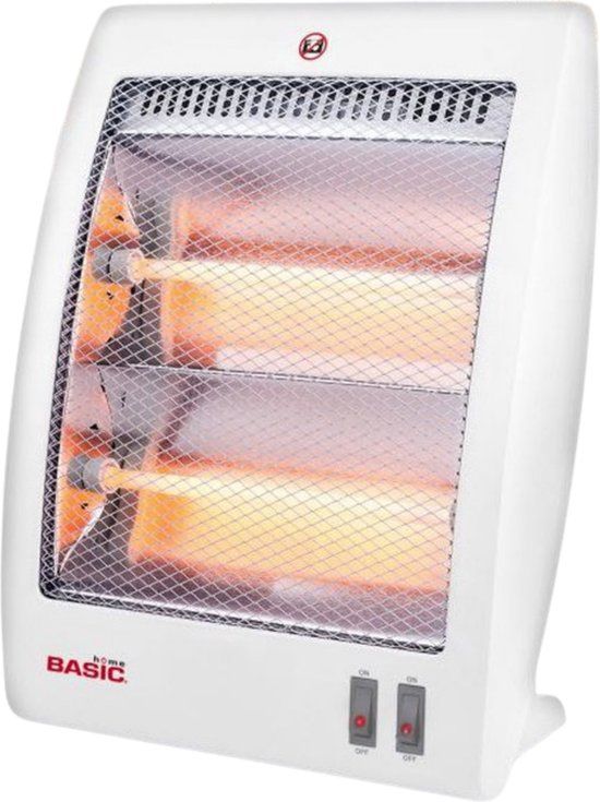 Home Basic Elektrische Straalkachel - 800W - Infrarood - Vrijstaand - Wit
