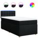 vidaXL Lit boxspring avec matelas, noir, 100x200 cm, tissu