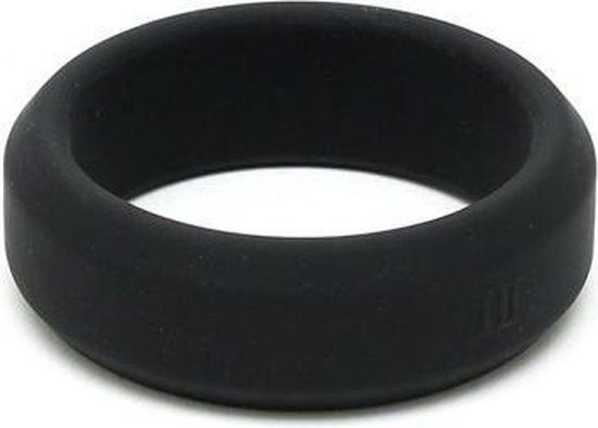Rimba - Siliconen Cockring - Zwart - 38 mm