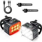 Pro Sport Lights Fietsverlichtingsset 350 en 50 Lumen LED Koplamp en Achterlicht - Zwart