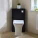 Hudson Reed Avenham Toilet autoportant Habillage de cuvette d'angle Moderne Noir Gris avec réservoir et bouton de chasse d'eau chromé | Cluo