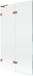 Mexen Lunar L badwand 2-delig links 100 x 150 cm, transparant, geborsteld koper