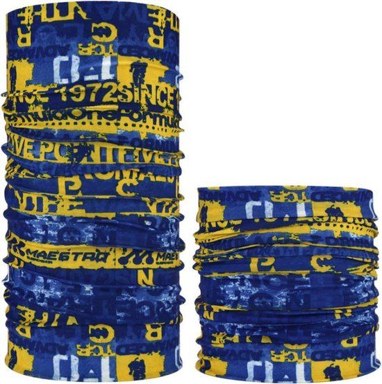 Fako Fashion® - Unisex Nekwarmer - Text Blauw/Geel - One size