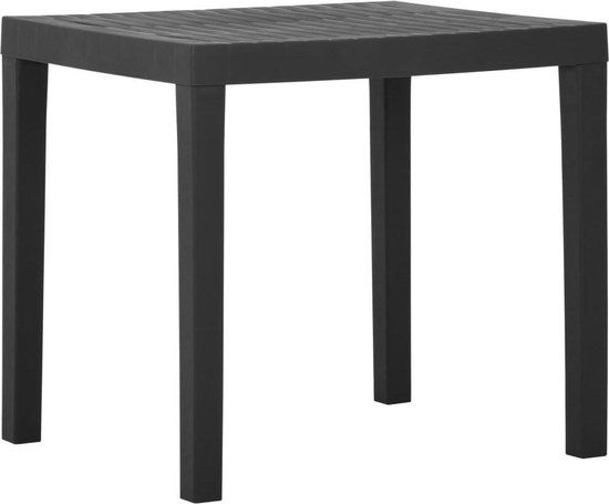 vidaXL Tuintafel 79x65x72 cm kunststof grijs