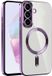 Techsuit Hoesje geschikt voor Samsung Galaxy A36/A56 - Luxury Crystal Back Cover - Geschikt voor MagSafe - Transparant/Lichtpaars