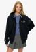 Superdry Athletic Essentials oversized hoodie met rits - Dames - Katoen - Maat 12 - Eclipse Navy/Off White