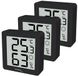 WS9425 Set van 3 extra kleine hygrometer thermometers met magnetische houder zwart 3 x WS9425 in verpakking
