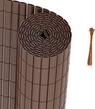 Écran de jardin auto-suffisant 1,0 x 5 m en PVC pour la vie privée – Clôture de jardin et écran de balcon – Marron