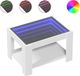 vidaXL Salontafel met LED 73x53x45 cm bewerkt hout wit