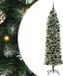 vidaXL Kunstmatige slanke kerstboom Groen en Wit 240 cm